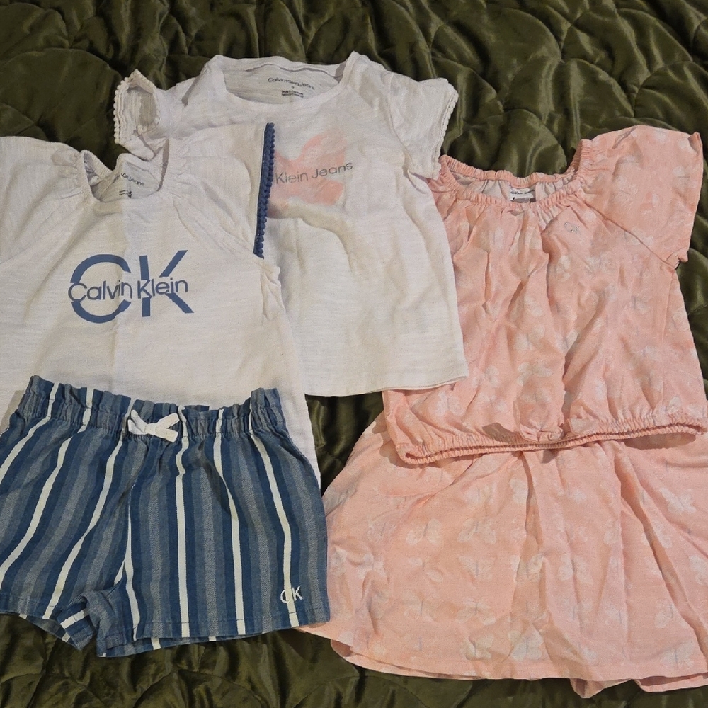Calvin Klein White and Pink Baby Outfit Set